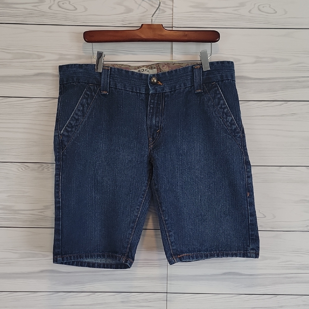 Levi's 504 Slouch Blye Denim Bermuda Shorts Womens Size 15